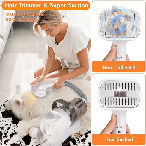 omzer Pet Grooming Vacuum for Dogs - Pet Vacuum Grooming Kit with 2.5L Dust Cup, 7 Pet Grooming Tools, 6 Combs, Dog Vacuum for Shedding Grooming 99% Pet Hair, Low Noise Grooming Kit for Dogs at Home in Kuwait