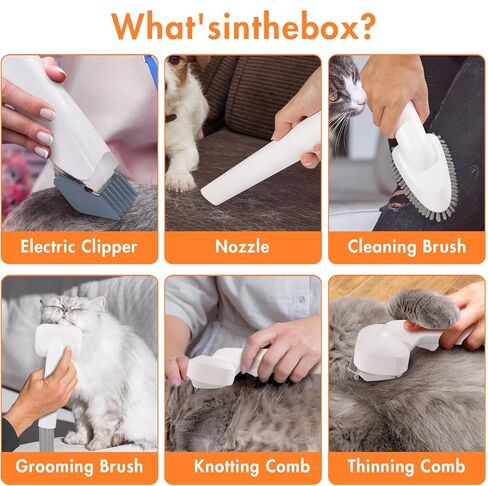 omzer Pet Grooming Vacuum for Dogs - Pet Vacuum Grooming Kit with 2.5L Dust Cup, 7 Pet Grooming Tools, 6 Combs, Dog Vacuum for Shedding Grooming 99% Pet Hair, Low Noise Grooming Kit for Dogs at Home in Kuwait