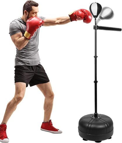 VEOCORE Freestanding Boxing Bar, Height Adjustable Boxing Spinning Bar, Boxing Speed Trainer Boxing Equipment for MMA Training, Stress Relief & Fitness - Black & White in Kuwait