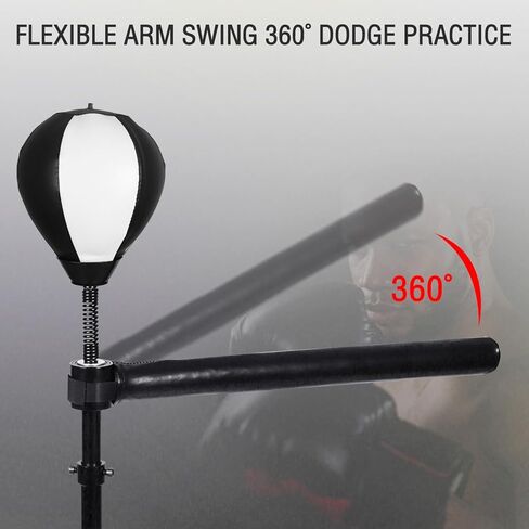 VEOCORE Freestanding Boxing Bar, Height Adjustable Boxing Spinning Bar, Boxing Speed Trainer Boxing Equipment for MMA Training, Stress Relief & Fitness - Black & White in Kuwait