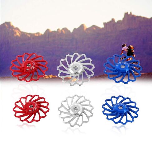 Rear Derailleur Pulley, Ceramic Bearing Jockey Wheel Pulley Aluminium Alloy Roller for MTB Bike and Road Mountain Bike, Support 7/8/9/10 Speed in Saudi Arabia