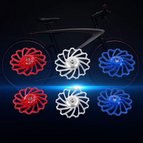 Rear Derailleur Pulley, Ceramic Bearing Jockey Wheel Pulley Aluminium Alloy Roller for MTB Bike and Road Mountain Bike, Support 7/8/9/10 Speed in Saudi Arabia