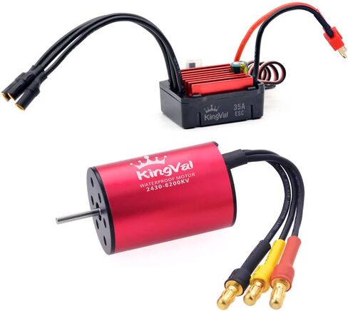 KingVal Replacement 2430 8200KV Waterproof Brushless Motor Shaft 2mm with 35A Brushless ESC Compatible with 1/18 1/16 RC Car in Saudi Arabia