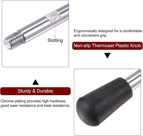 HARFINGTON 4 قطعة مقابض لقط M12 خيط 210 مم (8.3 بوصة) طول مطلي بالكروم مقبض كرنك دوار قبضة عقارب جذع المسمار لآلة المخرطة in Saudi Arabia