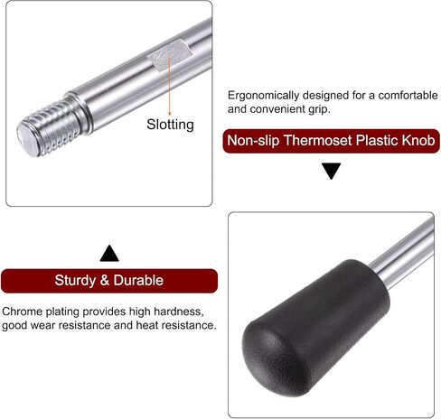 HARFINGTON 4 قطعة مقابض لقط M12 خيط 210 مم (8.3 بوصة) طول مطلي بالكروم مقبض كرنك دوار قبضة عقارب جذع المسمار لآلة المخرطة in Saudi Arabia