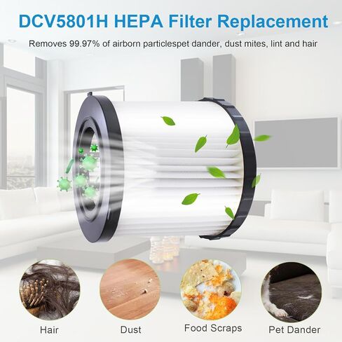 فلتر بديل للمكنسة الكهربائية DCV580 DCV581H متوافق مع Dewalt DCV580 وDCV581H، قابل للغسل وإعادة الاستخدام، عبوتان in Kuwait