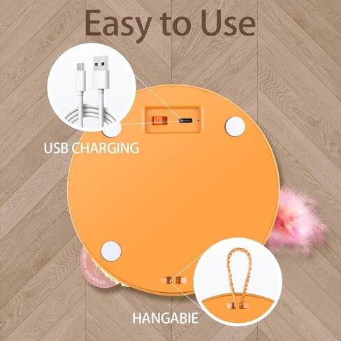 Migipaws Interactive Cat Toys, Automatic Frenzy Donut cat Toy with Moving Feather,Catnip, Squeaking for Indoor Cats Rechargeable (Honey)… in Saudi Arabia