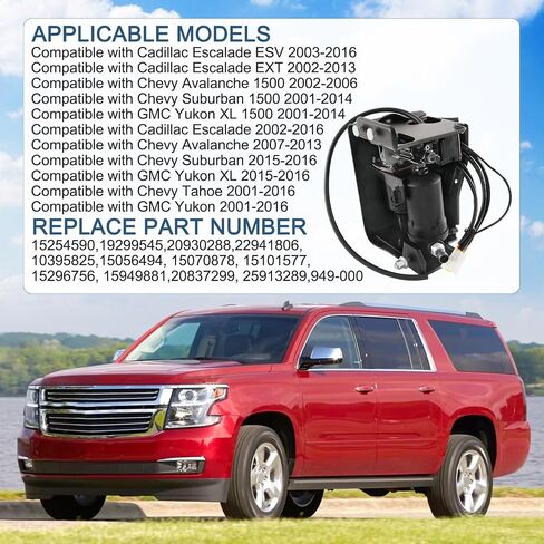 DICMIC Air Ride Suspension Compressor Pump Compatible with 2002-2016 Cadillac Escalade 2007-2013 Chevrolet Avalanche 2001-2016 GMC Yukon Replace# 949-001, 949-099, 15254590 in Saudi Arabia