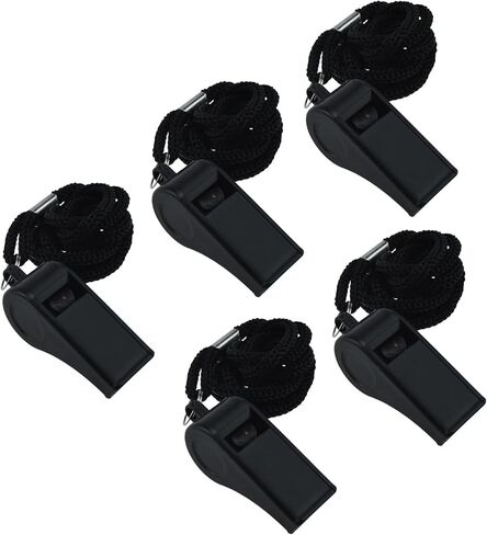 صفارات رياضية احترافية للاستخدام في الهواء الطلق من HONSNKS مع صفارات بلاستيكية بصوت عالٍ وواضح للحكام، وصالة الألعاب الرياضية الخارجية والطوارئ، 5 عبوات in Kuwait