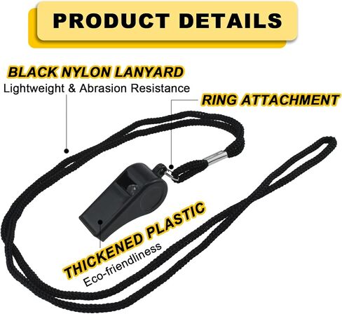 صفارات رياضية احترافية للاستخدام في الهواء الطلق من HONSNKS مع صفارات بلاستيكية بصوت عالٍ وواضح للحكام، وصالة الألعاب الرياضية الخارجية والطوارئ، 5 عبوات in Kuwait