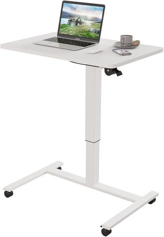 bilbil Electric Standing Desks with Lockable Wheels, 32 * 24 inch Height Adjustable Sit to Stand Desk, Overbed Laptop Table Desk, Mobile Rolling Desk, Portable Work Table for Home & Office, Black in Saudi Arabia