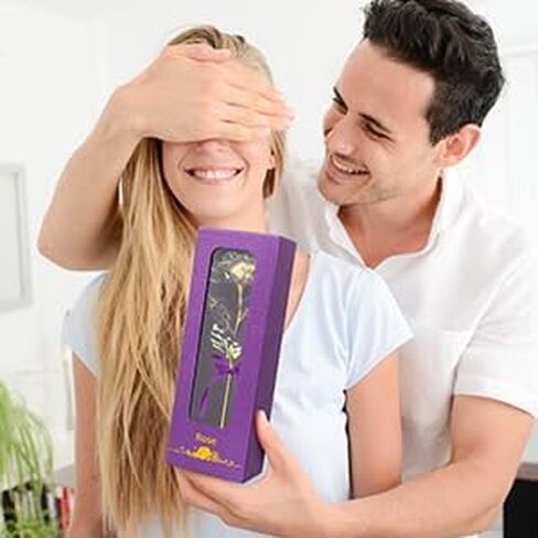 Rainbow Artificial Rose Flower Gifts for Mom with Gold Foil Stem&Ceramic Vase for Mother‘s Day for Her, Girlfriend, Rose Gifts for Women, Wife , Unique Gifts for Birthday Anniversary Mother's Day in Saudi Arabia