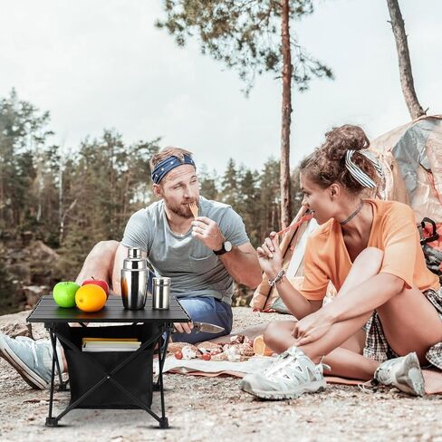 Tatuo 2 حزمة المحمولة التخييم طاولة جانبية مع حقيبة التخزين خفيفة الوزن صغيرة قابلة للطي طاولة الشاطئ للرمال في الهواء الطلق الألومنيوم التخييم خيمة الجدول طاولة نزهة مدمجة للشواء المشي لمسافات طويلة الصيد الشاطئ السفر in Saudi Arabia