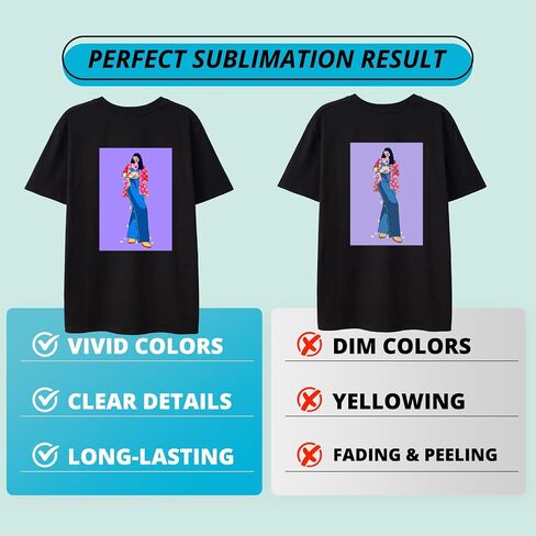 HTVRONT Sublimation HTV للنسيج الداكن/النسيج الخفيف 30 حزمة - 12 * 10 بوصة من الفينيل التسامي غير اللامع - فراغات التسامي للقمصان/القبعة/الوسادة/الحقيبة in Kuwait