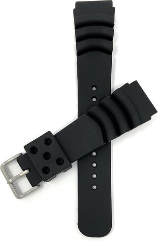 Bandini Mens Rubber Dive Watch Bands, Replacement Diver Watch Strap for Seiko and for Citizen Promaster - Curved Lines - 20mm, 22mm, Black, Blue, Green, Orange in Saudi Arabia