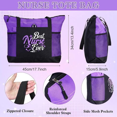 Tiangrid 3 Pcs Nurse Gift for Women Men Zippered Nurse Tote Bag 20oz Tumbler Cup with Lid Credit Card Holder for Nurse Gift in Saudi Arabia