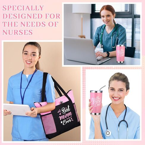 Tiangrid 3 قطع ممرضة هدية للنساء الرجال انغلق ممرضة حمل حقيبة 20 أوقية بهلوان كوب مع غطاء حامل بطاقة الائتمان ل ممرضة هدية in Kuwait