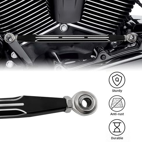 Hoypeyfiy Round Gear Shift Linkage Replacement for Harley Touring Electra Glide Road King Davidson Road Street Dyna Softail 1980-2020 (Black2) in Saudi Arabia
