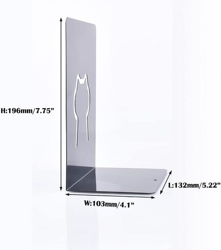 KelBay Office Heavy Duty Bookends Decorative, Cat Design Metal Sturdy Book Ends Stopper with Anti Slip Rubber Base Hold Support Black k-02 bookend in Saudi Arabia