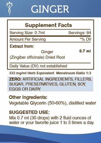 Secrets of the Tribe Ginger Tincture Alcohol-Free Extract, Ginger (Zingiber officinale) Dried Root 4 OZ in Saudi Arabia