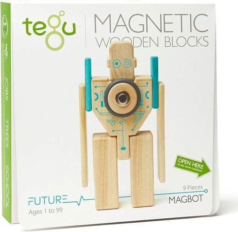 Tegu Magbot Magnetic Wooden Block Set, 1-99 years old, 9 piece in Saudi Arabia