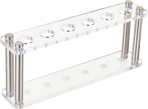 OLYCRAFT 12 مآخذ واضح الاكريليك اختبار أنبوب رف اختبار أنبوب عرض موقف الاكريليك الطرد المركزي رف الزجاج حامل رف شفاف حامل أنبوب اختبار لمختبر الكيمياء أنبوب اختبار 4.4x2.8x3.6 بوصة in Kuwait