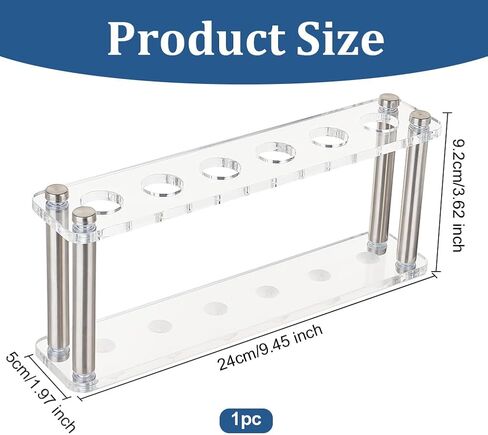 OLYCRAFT 12 مآخذ واضح الاكريليك اختبار أنبوب رف اختبار أنبوب عرض موقف الاكريليك الطرد المركزي رف الزجاج حامل رف شفاف حامل أنبوب اختبار لمختبر الكيمياء أنبوب اختبار 4.4x2.8x3.6 بوصة in Kuwait