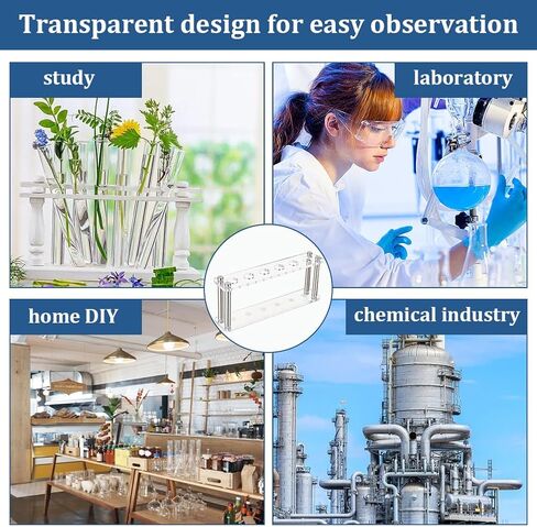 OLYCRAFT 12 مآخذ واضح الاكريليك اختبار أنبوب رف اختبار أنبوب عرض موقف الاكريليك الطرد المركزي رف الزجاج حامل رف شفاف حامل أنبوب اختبار لمختبر الكيمياء أنبوب اختبار 4.4x2.8x3.6 بوصة in Kuwait