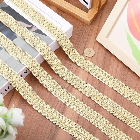 GORGECRAFT 13 Yards Gimp Braid Trim 2.6cm Wide Polyester Woven Upholstery Basic Trim Decorative Fabric Fringe Lace Ribbon for Sewing Crafting Costume DIY Jewelry Home Curtain Decoration Light Khaki in Saudi Arabia