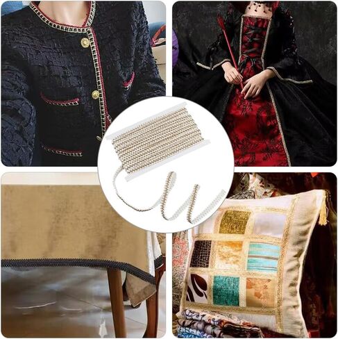 WADORN 10 Yards Polyester Woven Braid Trim, 13mm Wide Braided Lace Ribbon Wave Pattern Decorative Gimp Trim for DIY Curtain Sewing Braid Trim Garment Lampshade Home Accesories, Black in Saudi Arabia