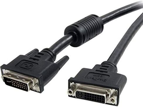 StarTech.com كابل تمديد DVI-I - 10 قدم - وصلة مزدوجة - رقمي وتناظري - كابل ذكر إلى أنثى - كابل شاشة الكمبيوتر - سلك DVI (DVIIDMF10)، أسود in Saudi Arabia