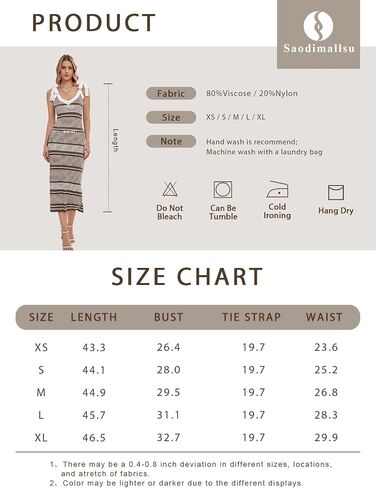Saodimallsu Womens Summer Midi Bodycon Sweater Dress Sexy V Neck Tie Shoulder Striped Knit Side Slit Sleeveless Tank Dresses in Saudi Arabia