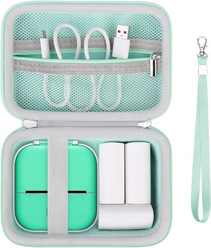 Sticker Printer Case Compatible with Memoking T02/for iDPRT/for Phomemo/for Anycash/for Ponek/for cabaro Mini Sticker Printer, Print Pods Mini Printer Storage Bag for Accessories, Black in Saudi Arabia