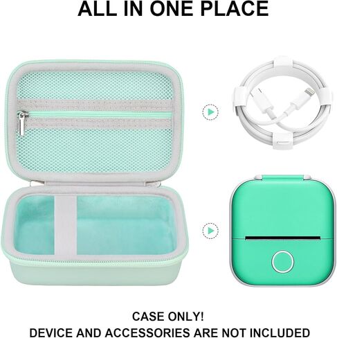 Sticker Printer Case Compatible with Memoking T02/for iDPRT/for Phomemo/for Anycash/for Ponek/for cabaro Mini Sticker Printer, Print Pods Mini Printer Storage Bag for Accessories, Black in Saudi Arabia