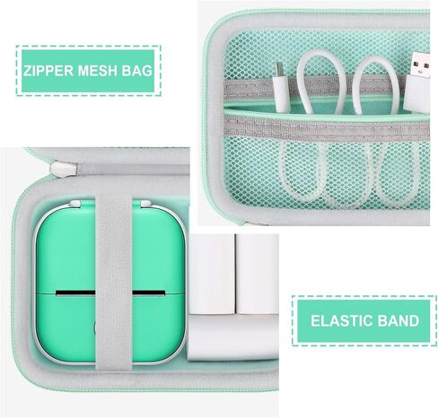 Sticker Printer Case Compatible with Memoking T02/for iDPRT/for Phomemo/for Anycash/for Ponek/for cabaro Mini Sticker Printer, Print Pods Mini Printer Storage Bag for Accessories, Black in Saudi Arabia