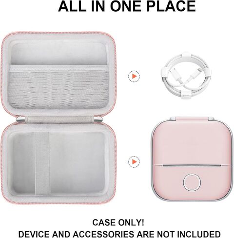 Sticker Printer Case Compatible with Memoking T02/for iDPRT/for Phomemo/for Anycash/for Ponek/for cabaro Mini Sticker Printer, Print Pods Mini Printer Storage Bag for Accessories, Black in Saudi Arabia