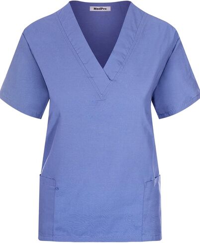 طقم طبي نسائي من MedPro برقبة على شكل حرف V وسروال كارجو باللون الأزرق مقاس XL in Kuwait
