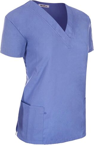 طقم طبي نسائي من MedPro برقبة على شكل حرف V وسروال كارجو باللون الأزرق مقاس XL in Kuwait