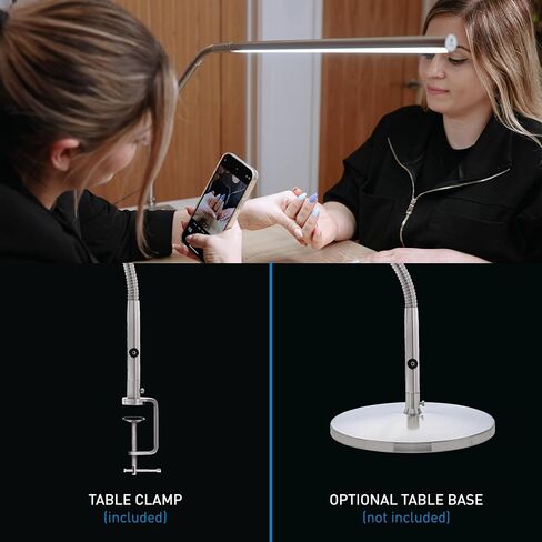 Daylight Company, LLC U35108 Slimline 3 Table Lamp-LED-80 CRI-Eye Care-4 Brightness Levels, 3,000 LUX at 30 cm, 1,065 LUMENS-4 Step DIMMER Mode, Brushed Steel, 25.6 x 30 x .8 in Saudi Arabia