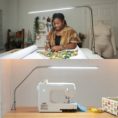 Daylight Company, LLC U35108 Slimline 3 Table Lamp-LED-80 CRI-Eye Care-4 Brightness Levels, 3,000 LUX at 30 cm, 1,065 LUMENS-4 Step DIMMER Mode, Brushed Steel, 25.6 x 30 x .8 in Saudi Arabia