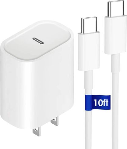 iPad 20W USB C Fast Charger, Compatible with iPad Pro 12.9, iPad Pro 11 inch 2022/2021/2020/2018, iPad Air 5th/4th, iPad Mini 6, 2022 iPad 10th Generation with 10foot USB C to C Charging Cable in Saudi Arabia