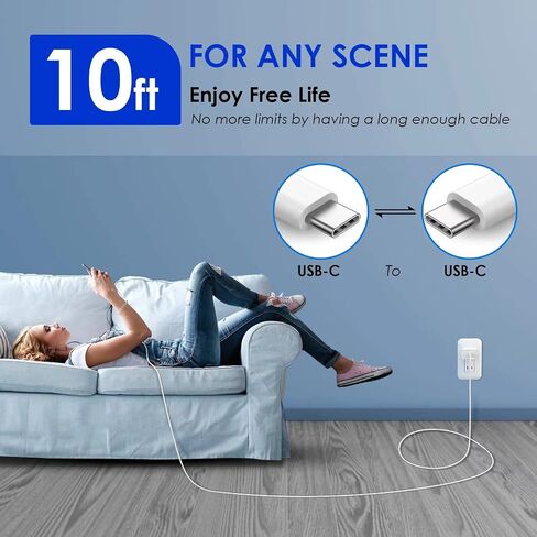 iPad 20W USB C Fast Charger, Compatible with iPad Pro 12.9, iPad Pro 11 inch 2022/2021/2020/2018, iPad Air 5th/4th, iPad Mini 6, 2022 iPad 10th Generation with 10foot USB C to C Charging Cable in Saudi Arabia