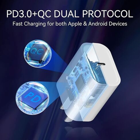iPad 20W USB C Fast Charger, Compatible with iPad Pro 12.9, iPad Pro 11 inch 2022/2021/2020/2018, iPad Air 5th/4th, iPad Mini 6, 2022 iPad 10th Generation with 10foot USB C to C Charging Cable in Saudi Arabia