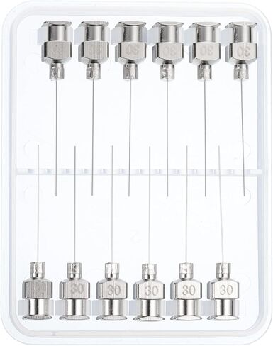PATIKIL 30Ga x 1 Inch Stainless Steel Dispensing Needle Tips, 12Pcs Metal Glue Needle Tube Blunt Tips Luer Lock for Thick Glue Ink Lab, Silver in Saudi Arabia