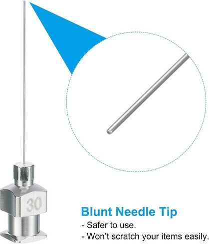 PATIKIL 30Ga x 1 Inch Stainless Steel Dispensing Needle Tips, 12Pcs Metal Glue Needle Tube Blunt Tips Luer Lock for Thick Glue Ink Lab, Silver in Saudi Arabia