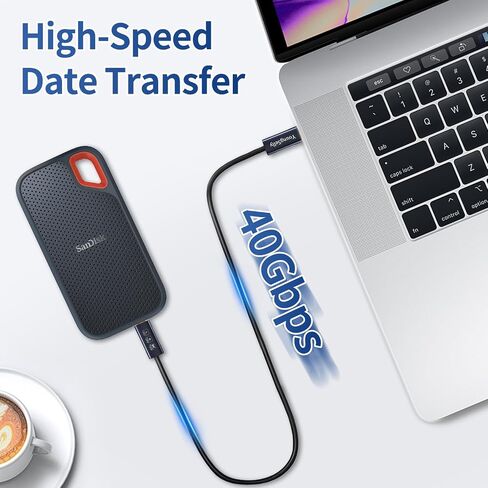 كابل USB C من YoungSelly أنثى إلى ذكر بطول 1.64 قدم، متوافق مع Thunderbolt 4/3، USB4/3، يدعم الشحن السريع بقوة 240 واط (48 فولت/5 أمبير كحد أقصى)، ونقل البيانات بسرعة 40 جيجابت في الثانية، وشاشة 8K، وشاشة مزدوجة 4K. in Kuwait