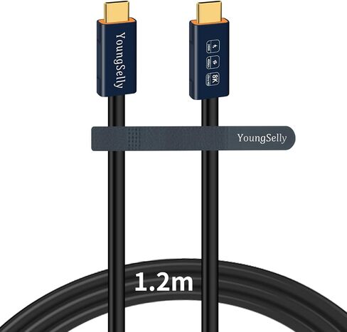 كابل USB C من YoungSelly أنثى إلى ذكر بطول 1.64 قدم، متوافق مع Thunderbolt 4/3، USB4/3، يدعم الشحن السريع بقوة 240 واط (48 فولت/5 أمبير كحد أقصى)، ونقل البيانات بسرعة 40 جيجابت في الثانية، وشاشة 8K، وشاشة مزدوجة 4K. in Kuwait