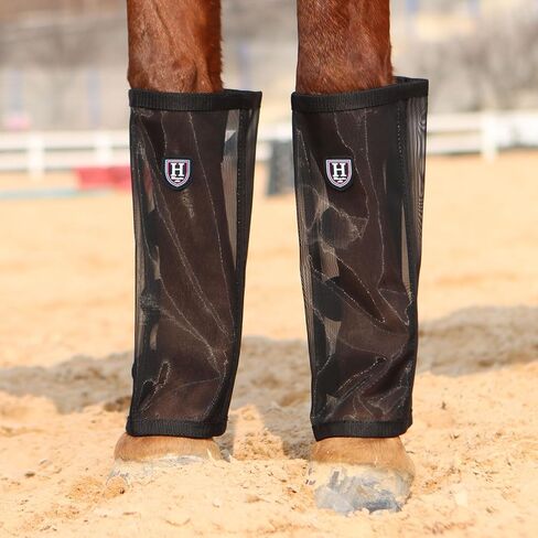 Harrison Howard Loose-Fitting Horse Fly Leggings Breathable, Tear-Resistant Fine Mesh Leg Guards Stay-on Comfortable Fly Boots (Set of 4) in Saudi Arabia