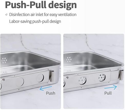 201 Stainless Steel Surgical Tray - Professional Dental Instrument Tray Medical Disinfection Dish with Lid & Recessed Handle Grip in Saudi Arabia