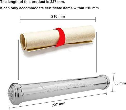 RUMUISE Birth Certificate Holder for Baby Keepsake Gift, Silver Plated Certificate Case, Metal Scroll Storage Tube for Baptism Decoration in Saudi Arabia